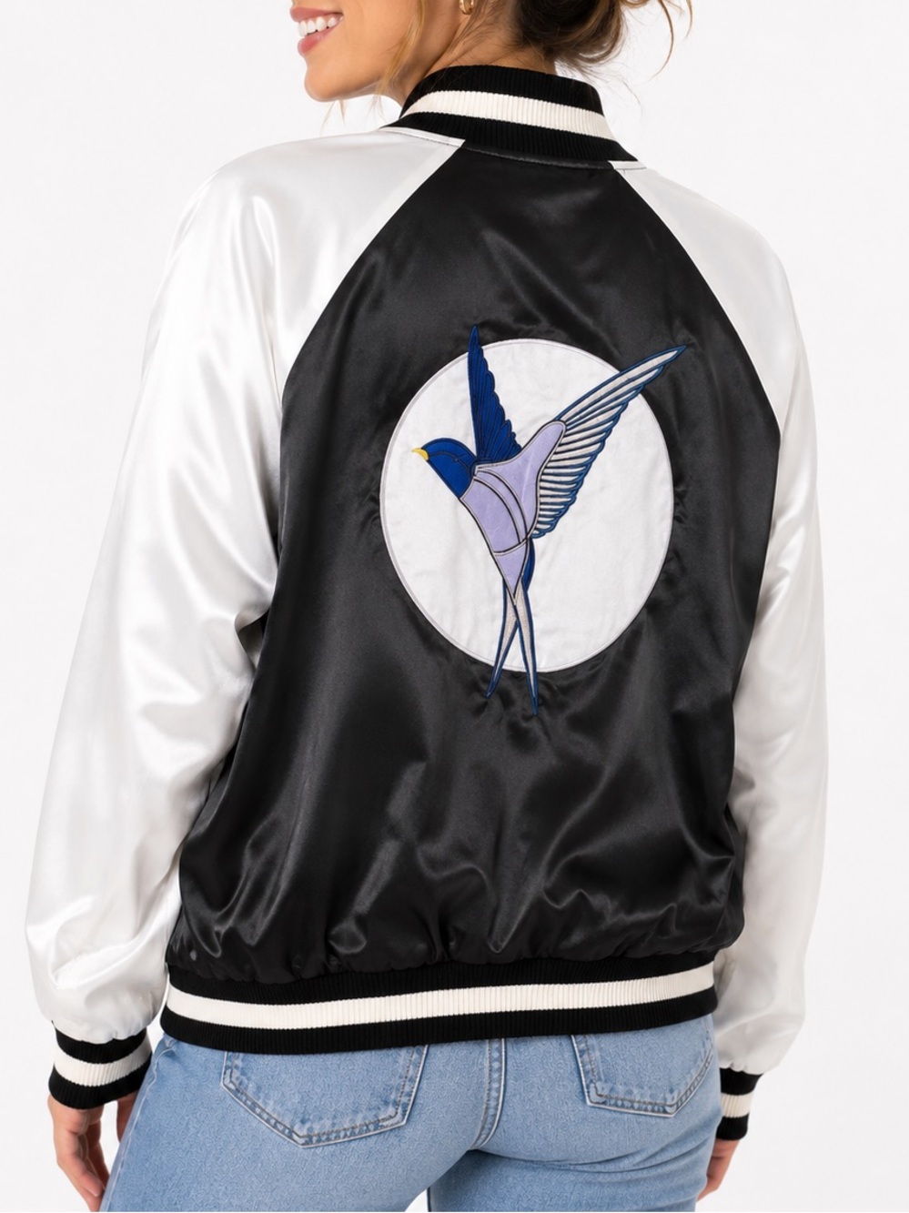 Tea n Cup Bomber Jacket w/Swallow